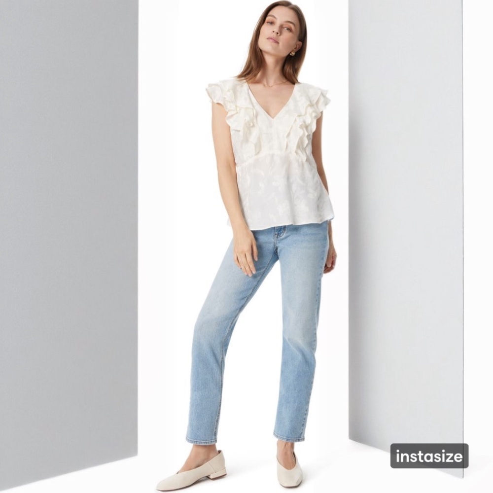 Sam Edelman Maila ruffle satin top size XL